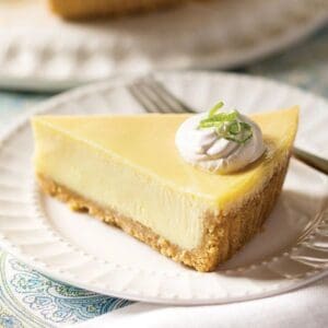 A slice of Key Lime Pie on a plate.